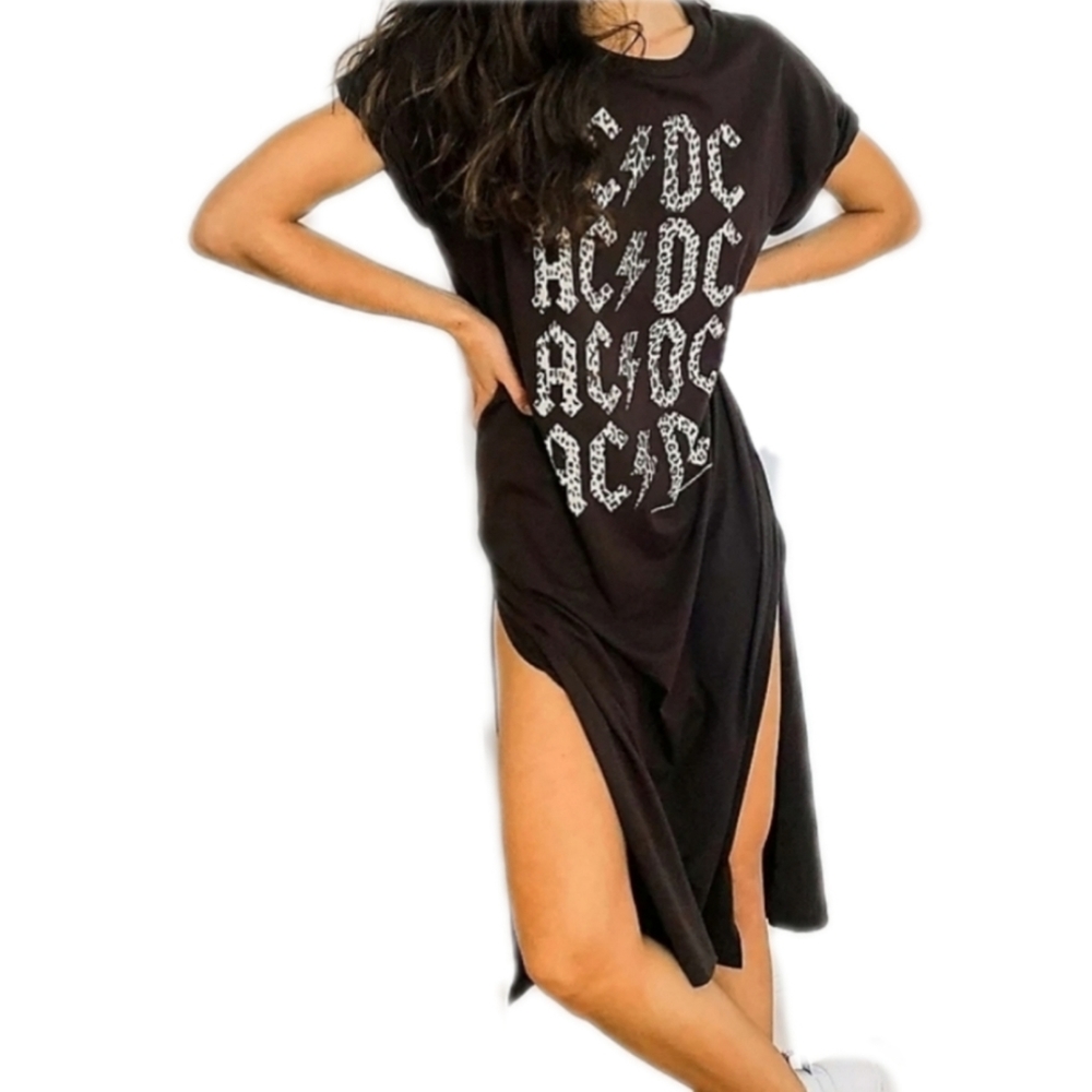 Free People x Chaser AC/DC Maxi Top Dress Black X-Small